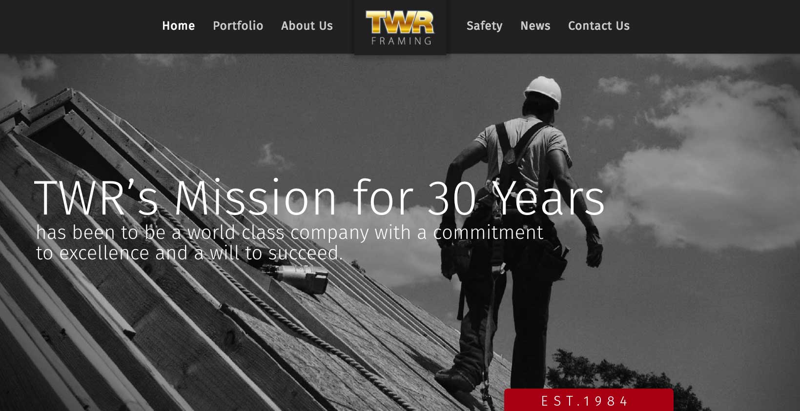 screenshot of the TWR homepage
